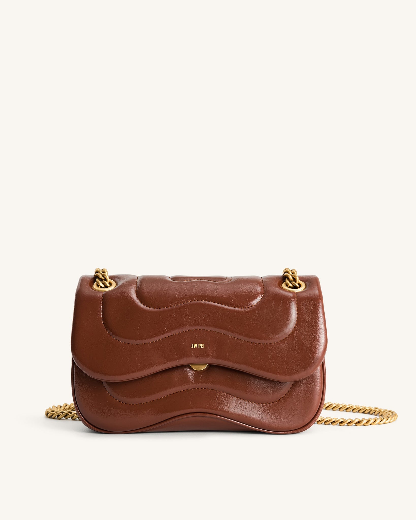 Tina Quilted Crossbody Bag - Brown