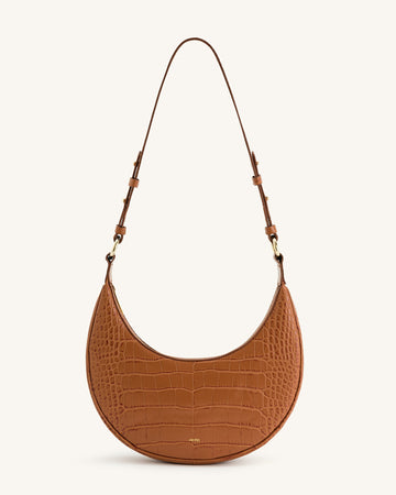 Carly Shoulder Bag - Oak Brown Croco